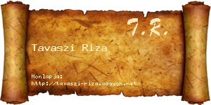 Tavaszi Riza névjegykártya
